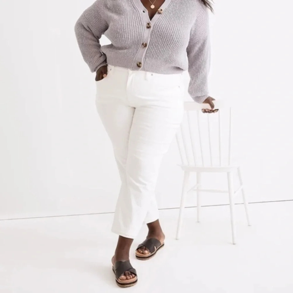 New Madewell Plus Curvy Perfect Vintage Jean Tile White NE132